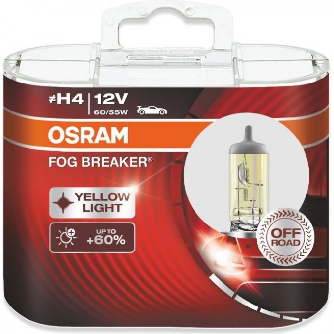 Автолампы OSARAM H4 FOG BREAKER 62193FBR-HCB (2 шт) 4052899932234 Автолампы OSARAM H4 FOG BREAKER 62193FBR-HCB (2 шт) 4052899932234